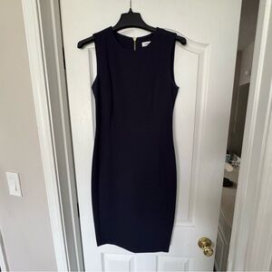 Calvin Klein Classic Sleeveless Navy Sheath Dress